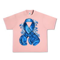 Salmon Blue ribbon with boxing gloves Urban Heavy Tee - NancyCooperArtShop