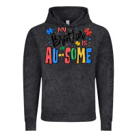 Vintage Black my brother is ausome autism Vintage Hoodie - MaliasSmallBusiness