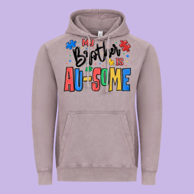 My Brother Is Ausome Autism Vintage Hoodie Designed By Maliassmallbusiness