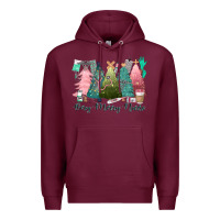 Burgundy verry merry nurse Premium Hoodie - CowGirlArtShop
