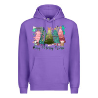 Purple verry merry nurse Premium Hoodie - CowGirlArtShop
