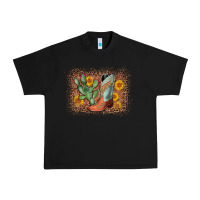 Black cowboy boots cactus leopard Urban Heavy Tee - AdoDesignShop