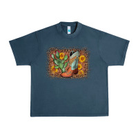 Midnight Navy cowboy boots cactus leopard Urban Heavy Tee - AdoDesignShop