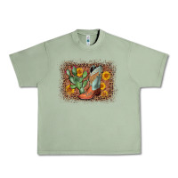 Oil Green cowboy boots cactus leopard Urban Heavy Tee - AdoDesignShop