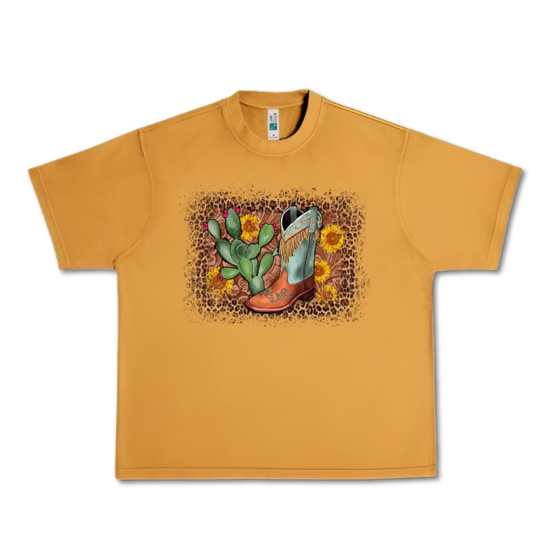Cowboy Boots Cactus Leopard Urban Heavy Tee by AdoDesignShop | Teevron