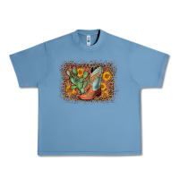 Pebble Blue cowboy boots cactus leopard Urban Heavy Tee - AdoDesignShop