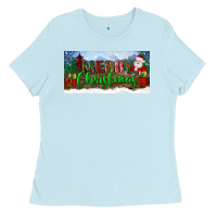 Baby Blue merry christmas with santa claus license plate Ladies Tee - BundleAndBundleShop