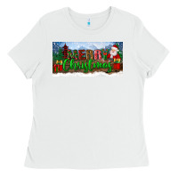 White merry christmas with santa claus license plate Ladies Tee - BundleAndBundleShop