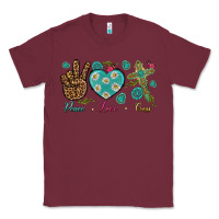 Burgundy peace love cross Classic Tee - NancyCooperArtShop