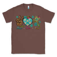 Chestnut peace love cross Classic Tee - NancyCooperArtShop