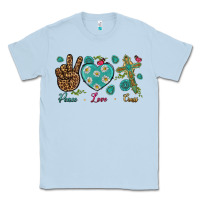 Dusty Blue peace love cross Classic Tee - NancyCooperArtShop
