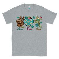 Heather Grey peace love cross Classic Tee - NancyCooperArtShop