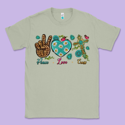Peace Love Cross Classic Tee Designed By Nancycooperartshop