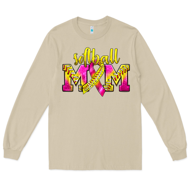 Softball Mom Breast Cancer Long Sleeve Tee by BundleAndBundleShop | Teevron
