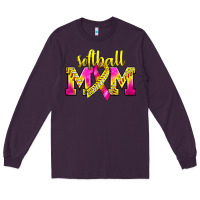 Plum Softball Mom Breast Cancer Long Sleeve Tee - BundleAndBundleShop