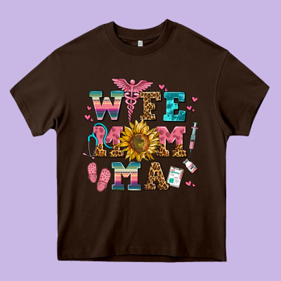 Wife Mom Ma Heavy Core Tee Designed By Adodesignshop