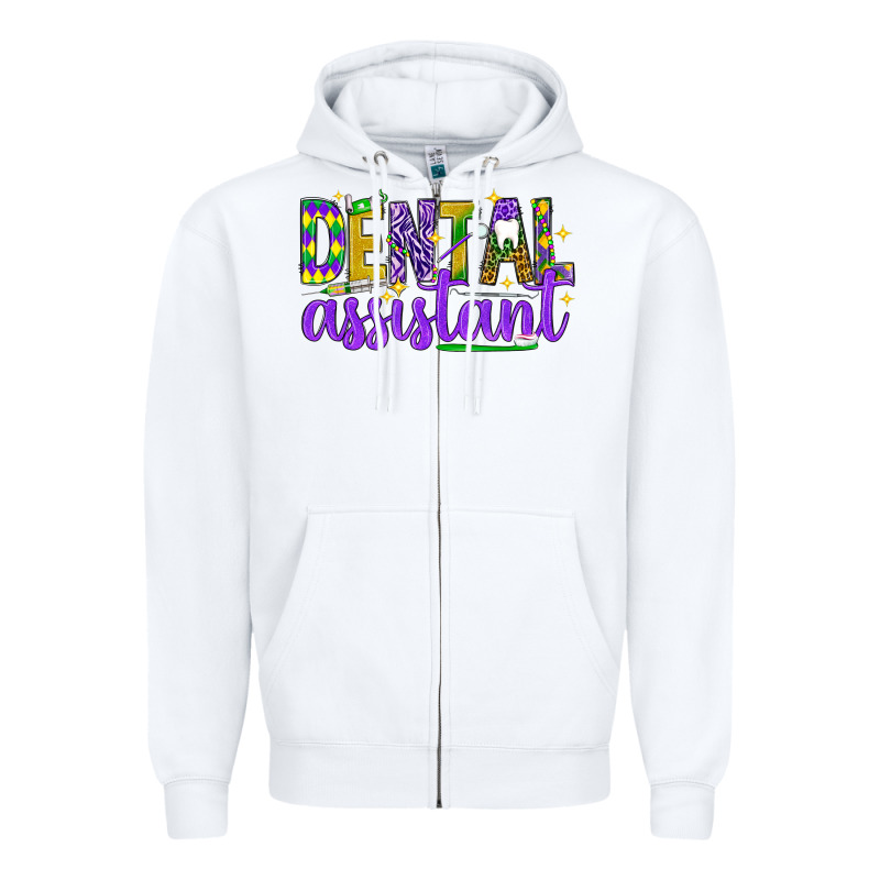 Mardi Gras Dental Assistant Zipper Hoodie by NancyCooperArtShop | Teevron