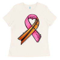 Bone breast cancer sport ribbons Ladies Tee - AdoDesignShop