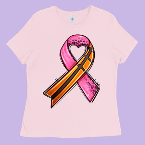 Breast Cancer Sport Ribbons Ladies Tee Designed By Adodesignshop