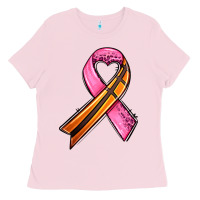 Bubblegum Pink breast cancer sport ribbons Ladies Tee - AdoDesignShop
