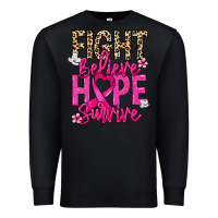 Black Fight believe hope survive Cancer Awareness Premium Sweatshirt - HowdyJamesFarm