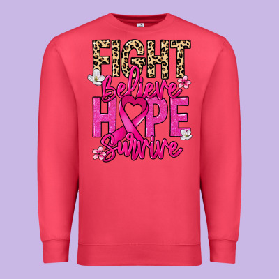 Fight Believe Hope Survive Cancer Awareness Premium Sweatshirt Designed By Howdyjamesfarm