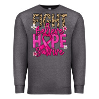 Charcoal Heather Fight believe hope survive Cancer Awareness Premium Sweatshirt - HowdyJamesFarm