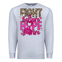 Heather Grey Fight believe hope survive Cancer Awareness Premium Sweatshirt - HowdyJamesFarm