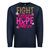 Navy Fight believe hope survive Cancer Awareness Premium Sweatshirt - HowdyJamesFarm