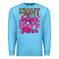 Ocean Blue Fight believe hope survive Cancer Awareness Premium Sweatshirt - HowdyJamesFarm