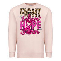 Pale Pink Fight believe hope survive Cancer Awareness Premium Sweatshirt - HowdyJamesFarm