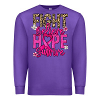 Purple Fight believe hope survive Cancer Awareness Premium Sweatshirt - HowdyJamesFarm