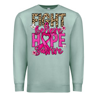Seafoam Fight believe hope survive Cancer Awareness Premium Sweatshirt - HowdyJamesFarm