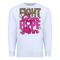 White Fight believe hope survive Cancer Awareness Premium Sweatshirt - HowdyJamesFarm
