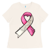 Bone breast cancer sport ribbons Ladies Tee - AdoDesignShop