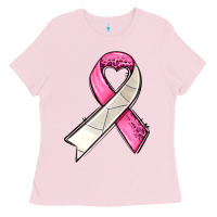 Bubblegum Pink breast cancer sport ribbons Ladies Tee - AdoDesignShop