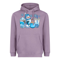 Lavender winter snowman coffee cups Heavyweight Hoodie - CowGirlArtShop