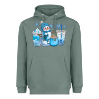 Sage winter snowman coffee cups Heavyweight Hoodie - CowGirlArtShop