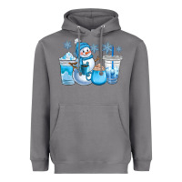 Storm winter snowman coffee cups Heavyweight Hoodie - CowGirlArtShop