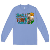Colony Blue Small Town Mama With Sheeps Long Sleeve Tee - BundleAndBundleShop