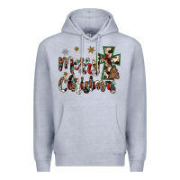 Heather Grey merry christmas Premium Hoodie - JahusDesignShop