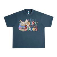 Midnight Navy just a girl who loves books Urban Heavy Tee - MaliasSmallBusiness