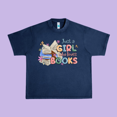 Just A Girl Who Loves Books Urban Heavy Tee Designed By Maliassmallbusiness