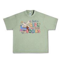 Oil Green just a girl who loves books Urban Heavy Tee - MaliasSmallBusiness