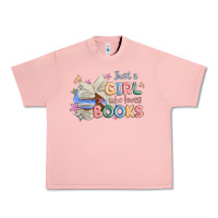 Salmon just a girl who loves books Urban Heavy Tee - MaliasSmallBusiness