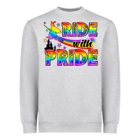 Heather Grey Western LGBTQ+ Ride With Pride Heavyweight Sweatshirt - BundleAndBundleShop
