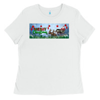 White merry christmas with santa sleigh Ladies Tee - BundleAndBundleShop