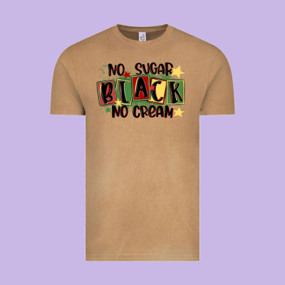 No Sugar Black No Cream Vintage Tee Designed By Maliassmallbusiness