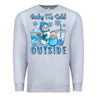 Heather Grey baby it's cold outside Premium Sweatshirt - CowGirlArtShop