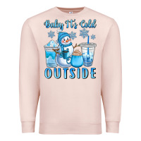 Pale Pink baby it's cold outside Premium Sweatshirt - CowGirlArtShop